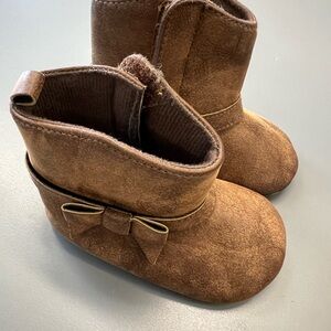 Carter's Tan Kids Boots with Bow 9-12 Months Infant Girl